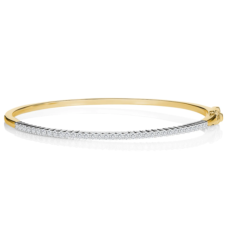 1ct Lab Diamond Eternity Bangle H/Si Quality Set in 9K Gold