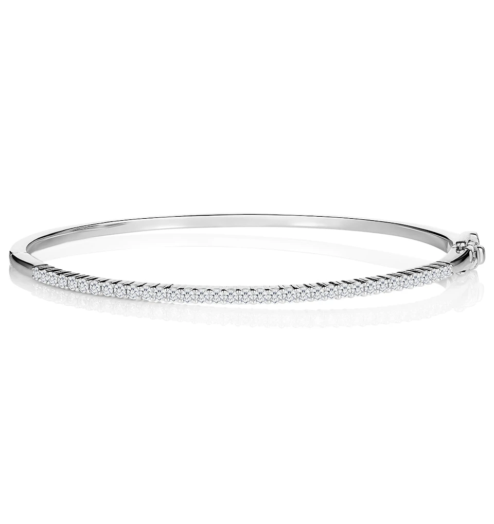 1ct Lab Diamond Eternity Bangle H/Si Quality Set in 9K White Gold