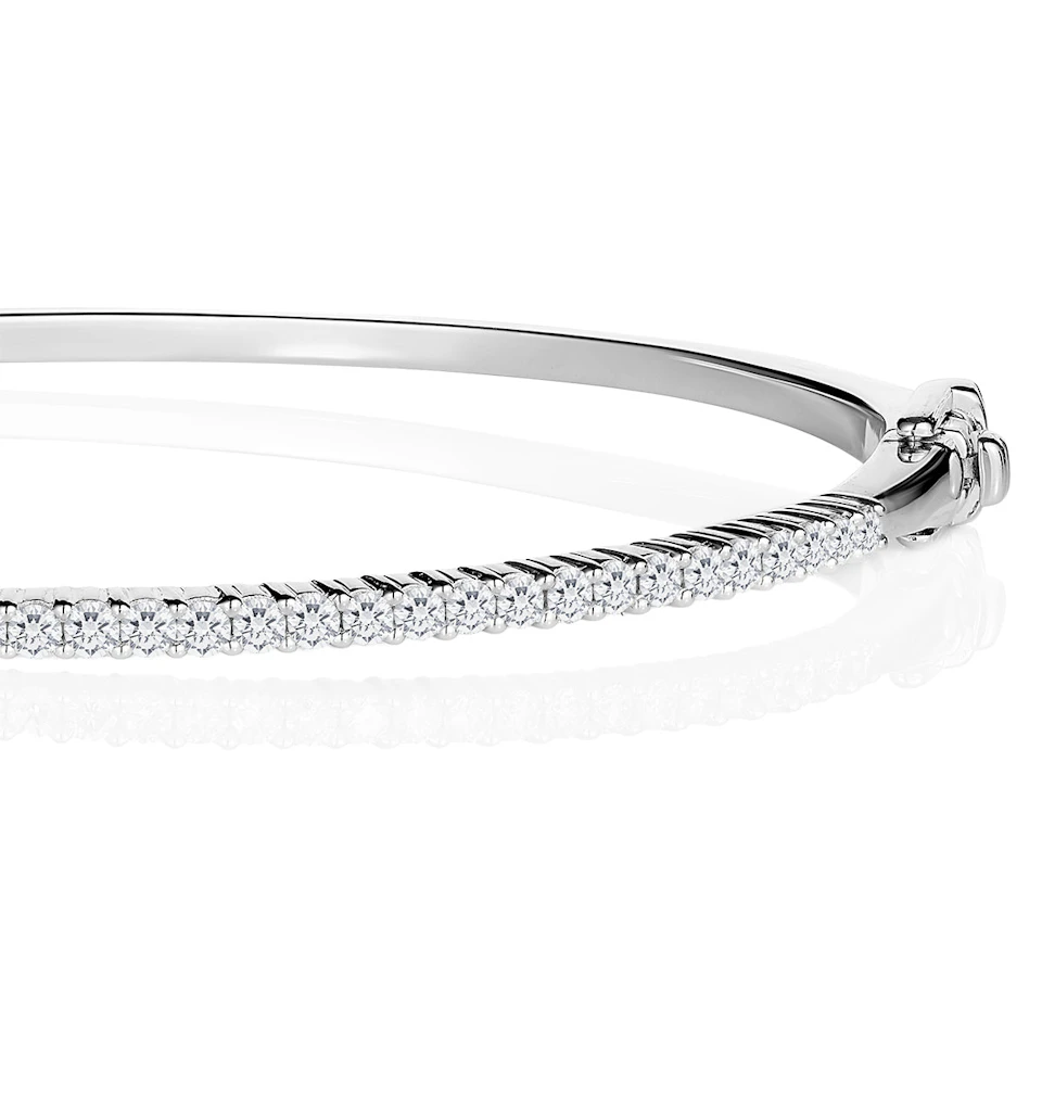1ct Lab Diamond Eternity Bangle H/Si Quality Set in 9K White Gold