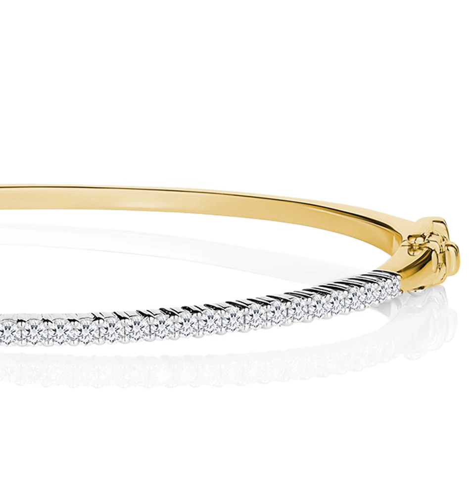 1ct Lab Diamond Eternity Bangle H/Si Quality Set in 9K Gold
