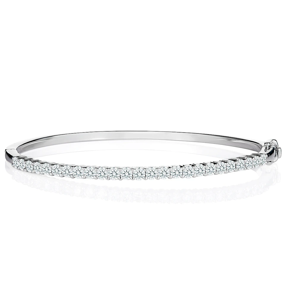 2.5ct Lab Diamond Eternity Bangle H/Si Quality Set in 9K White Gold