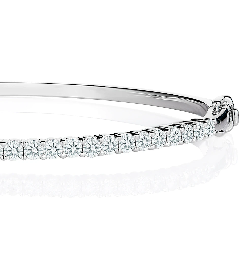 2.5ct Lab Diamond Eternity Bangle H/Si Quality Set in 9K White Gold