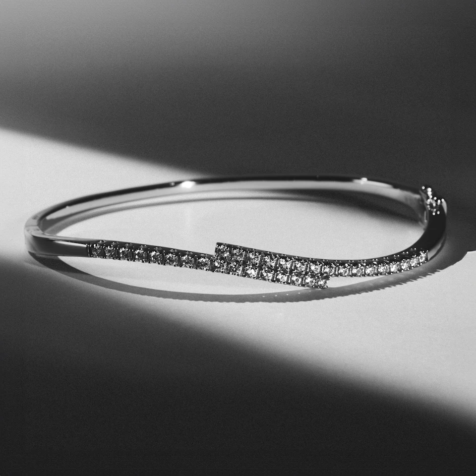 Lab Diamond Bangle 0.50ct in 925 Sterling Silver