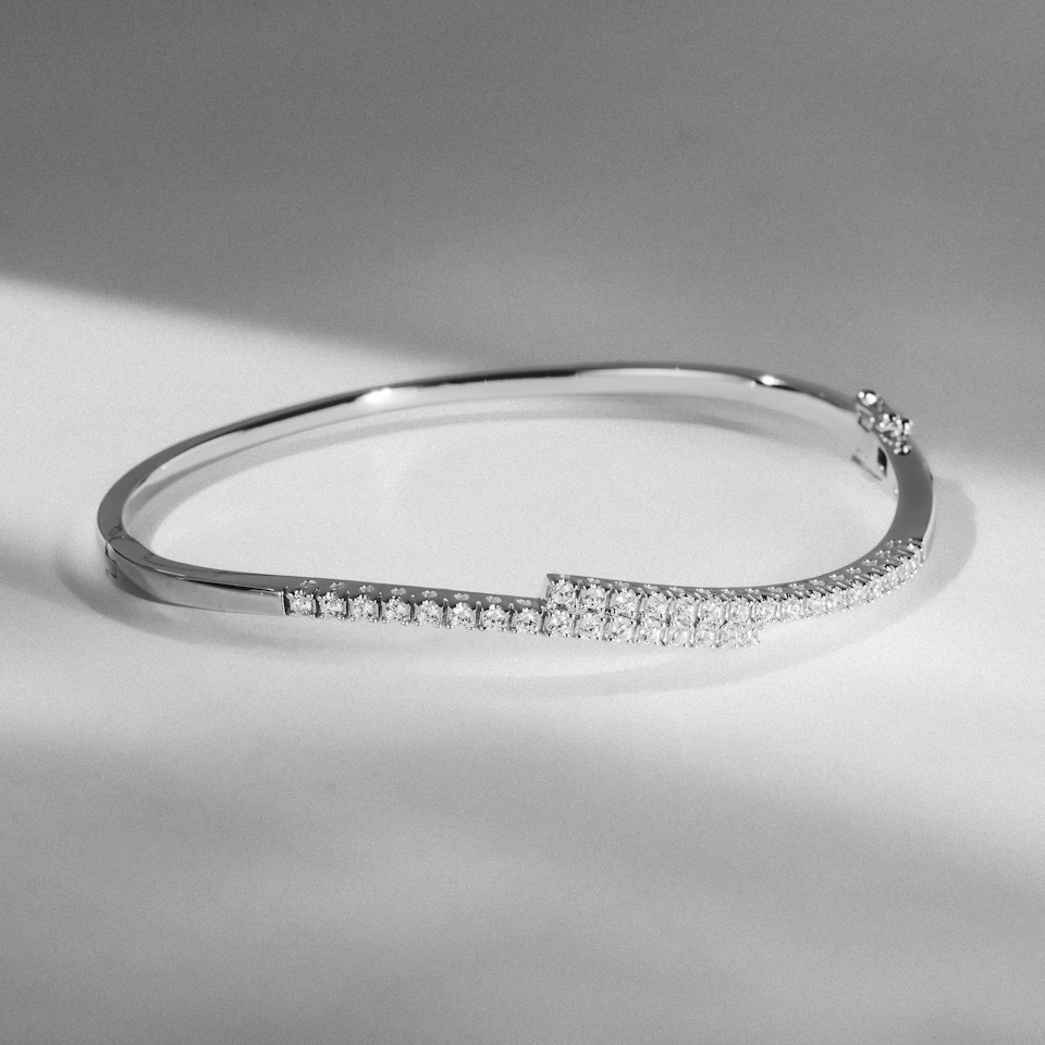 Lab Diamond Bangle 0.50ct in 925 Sterling Silver