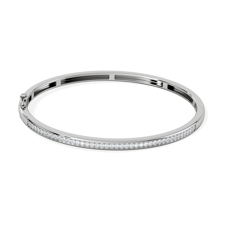 Heritage 0.50ct Round Cut Lab Diamond Bangle in Sterling Silver