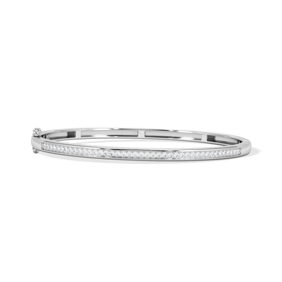 Heritage 0.50ct Round Cut Lab Diamond Bangle in Sterling Silver