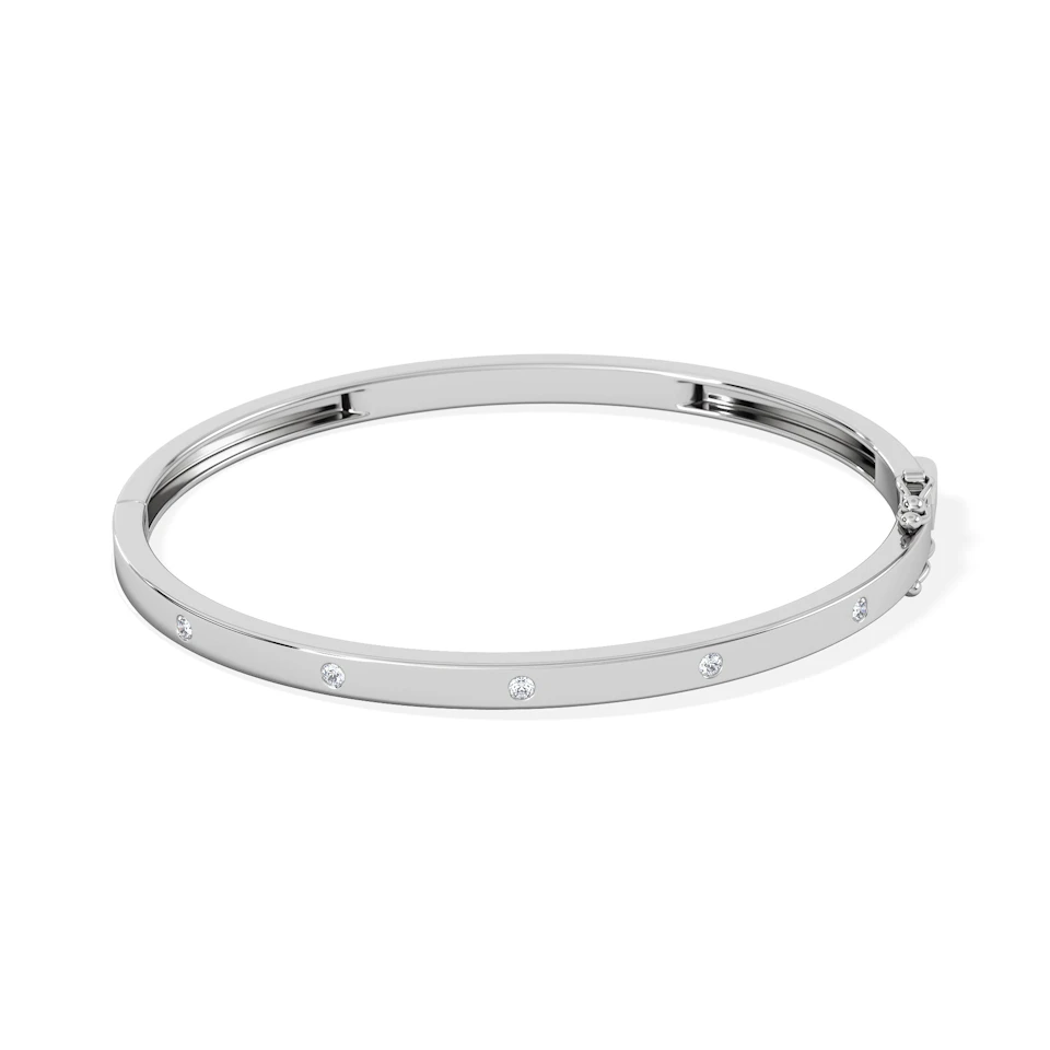 Élan 0.15ct Lab Diamond Bangle in Sterling Silver