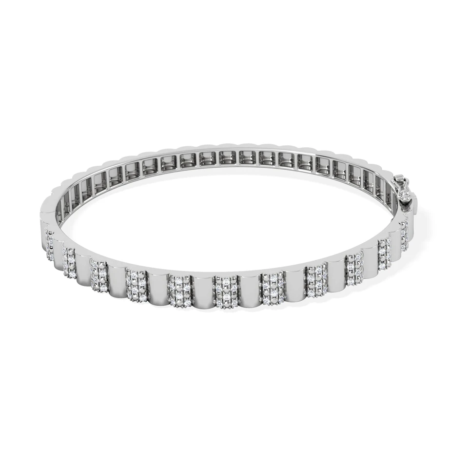 Contour 0.50ct Lab Diamond Bangle in Sterling Silver