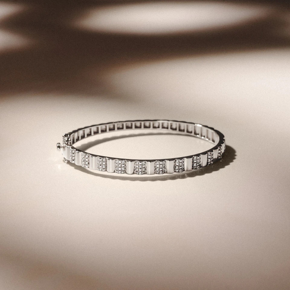 Contour 0.50ct Lab Diamond Bangle in Sterling Silver