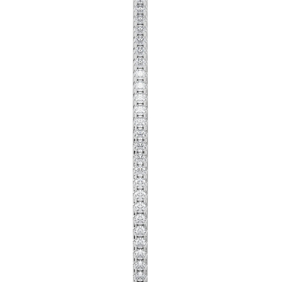 0.50ct Lab Diamond Half Pavé Bangle Bracelet in Sterling Silver