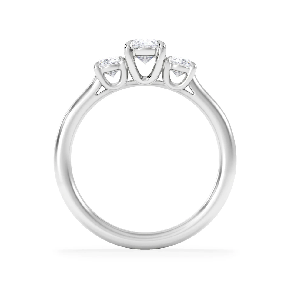 Ever 1.00ct Oval Cut Lab Diamond 3 Stone Engagement Ring in Platinum