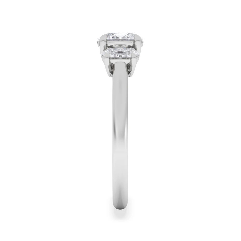 Ever 1.00ct Oval Cut Lab Diamond 3 Stone Engagement Ring in Platinum