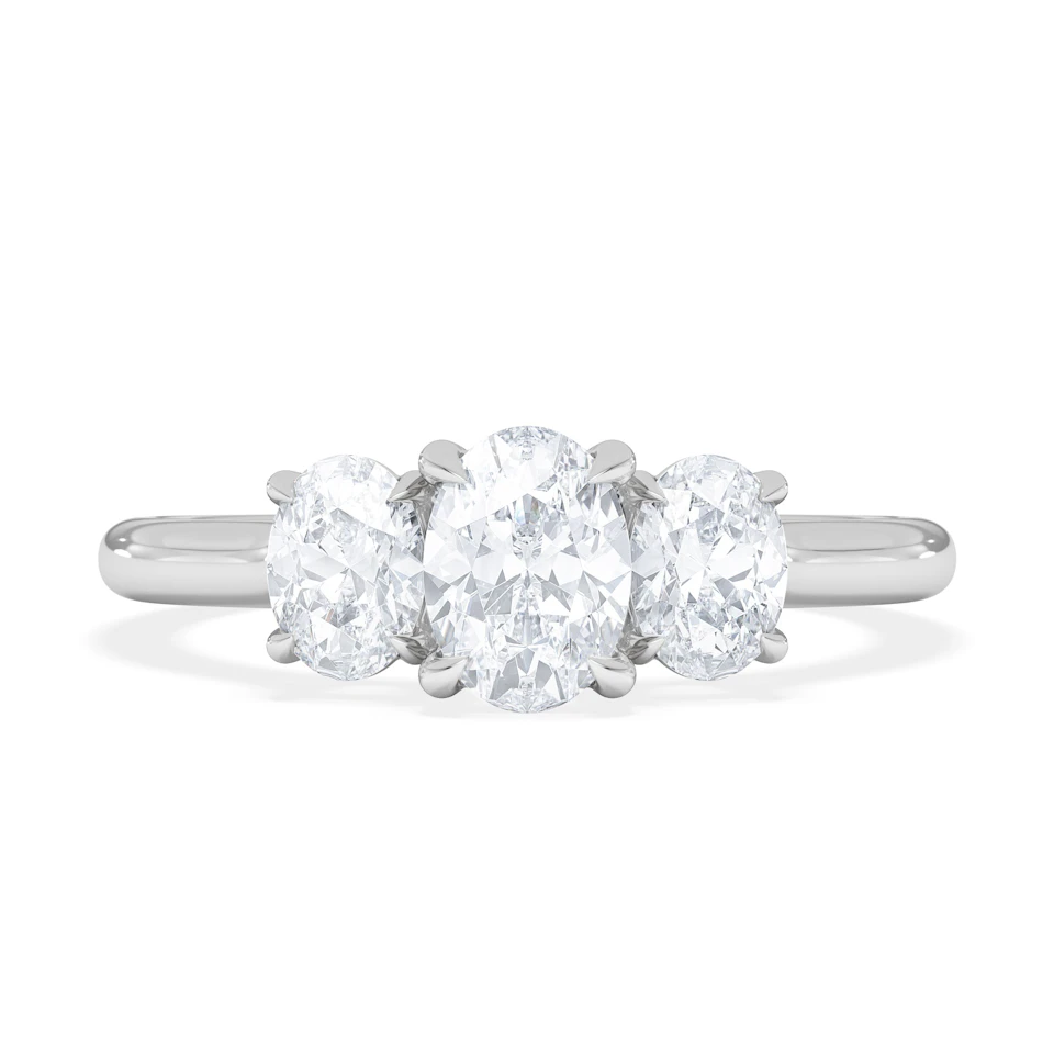 Ever 1.00ct Oval Cut Lab Diamond 3 Stone Engagement Ring in Platinum