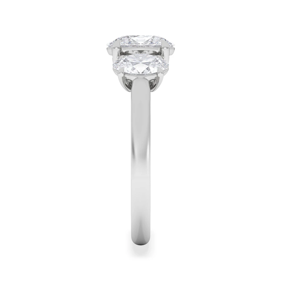 Ever 2.00ct Oval Cut Lab Diamond 3 Stone Engagement Ring in Platinum