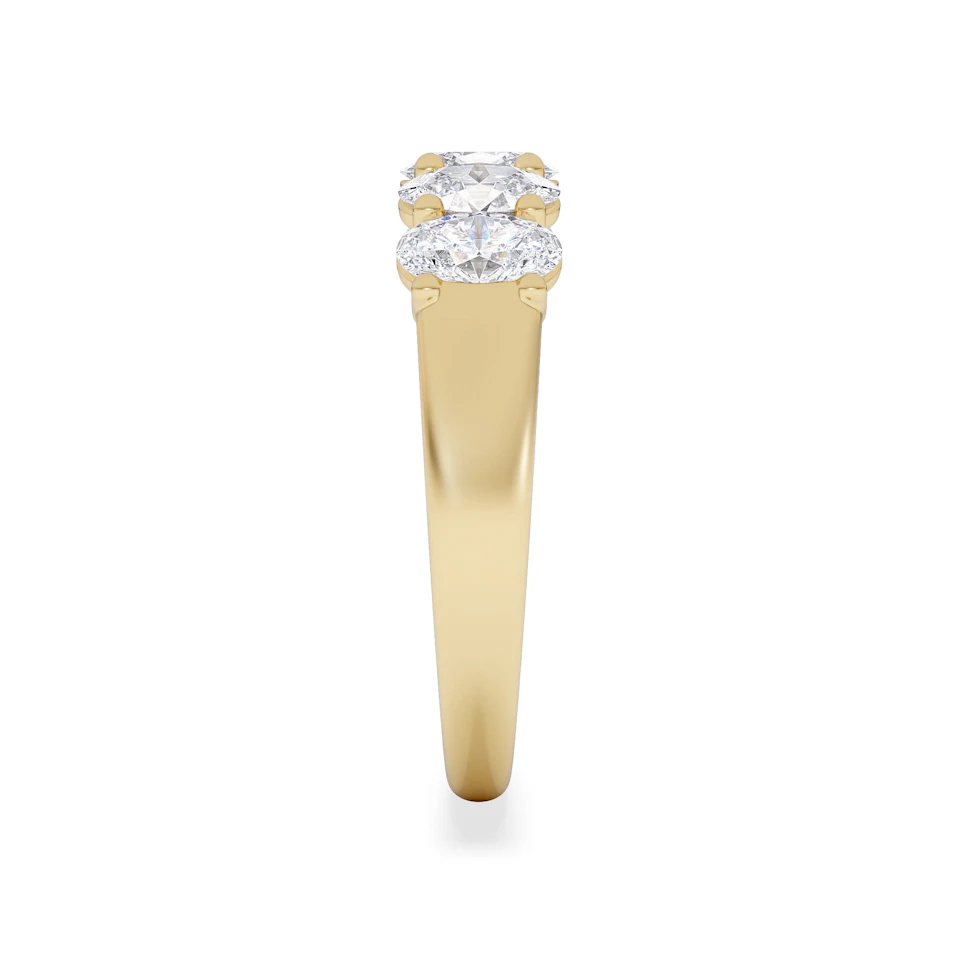 Unity 1.00ct Oval Cut Lab Diamond 5 Stone Ring in 18K Yellow Gold