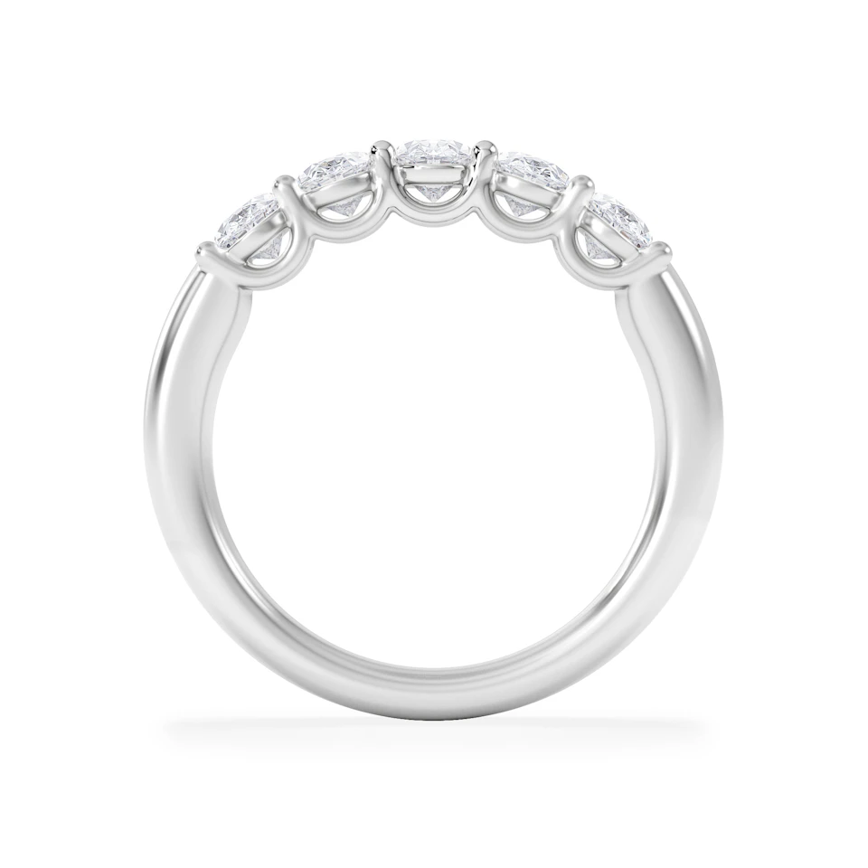 Unity 1.00ct Oval Cut Lab Diamond 5 Stone Ring in Platinum