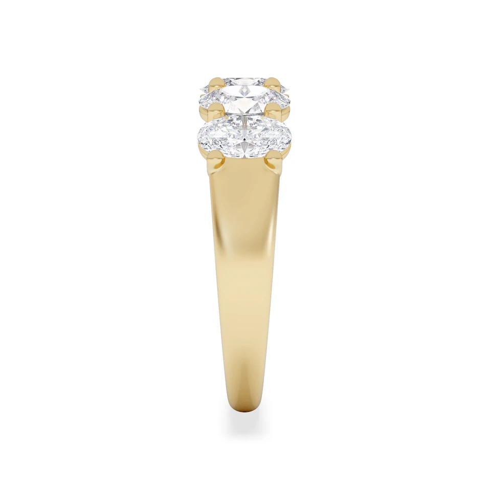 Unity 2.00ct Oval Cut Lab Diamond 5 Stone Ring in 18K Yellow Gold