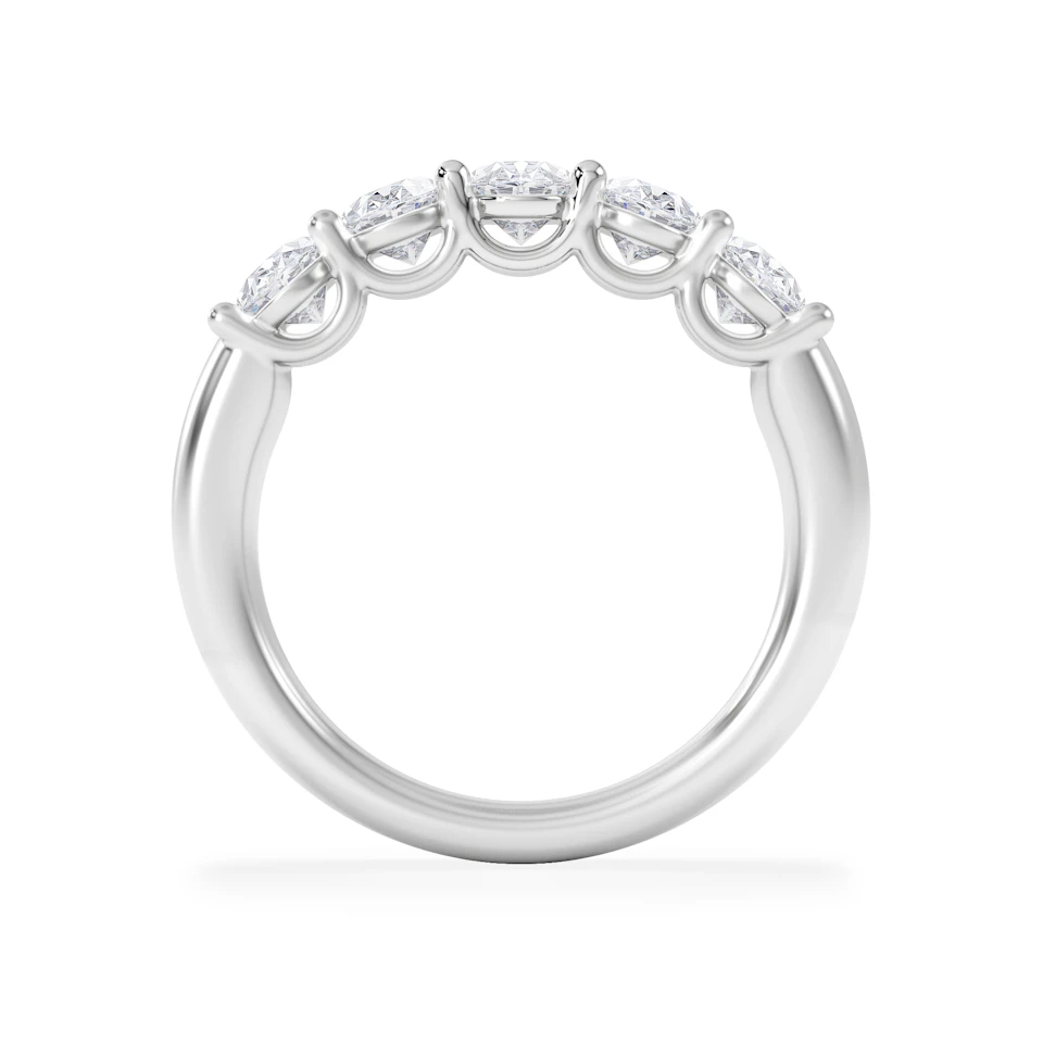 Unity 2.00ct Oval Cut Lab Diamond 5 Stone Ring in Platinum