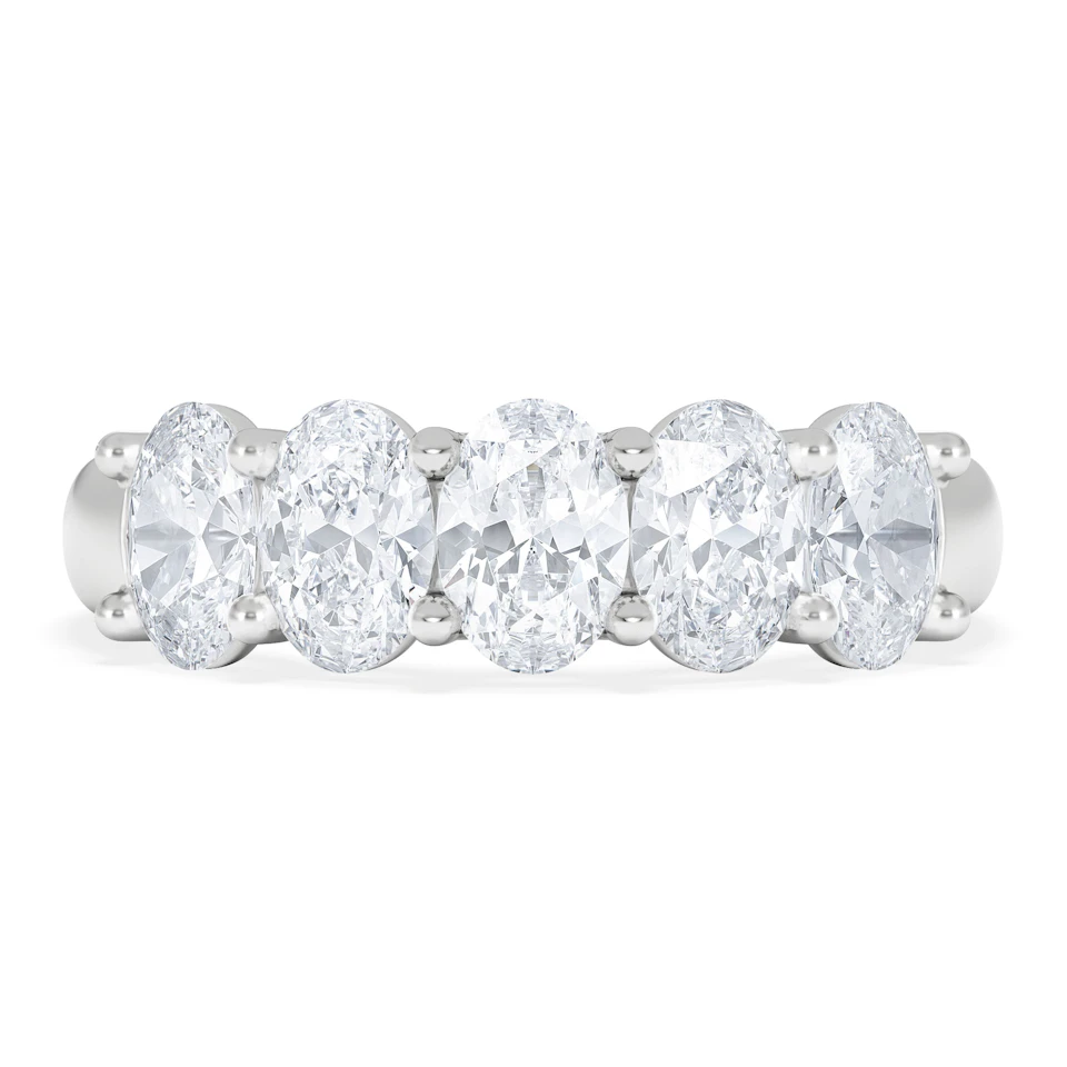 Unity 2.00ct Oval Cut Lab Diamond 5 Stone Ring in Platinum