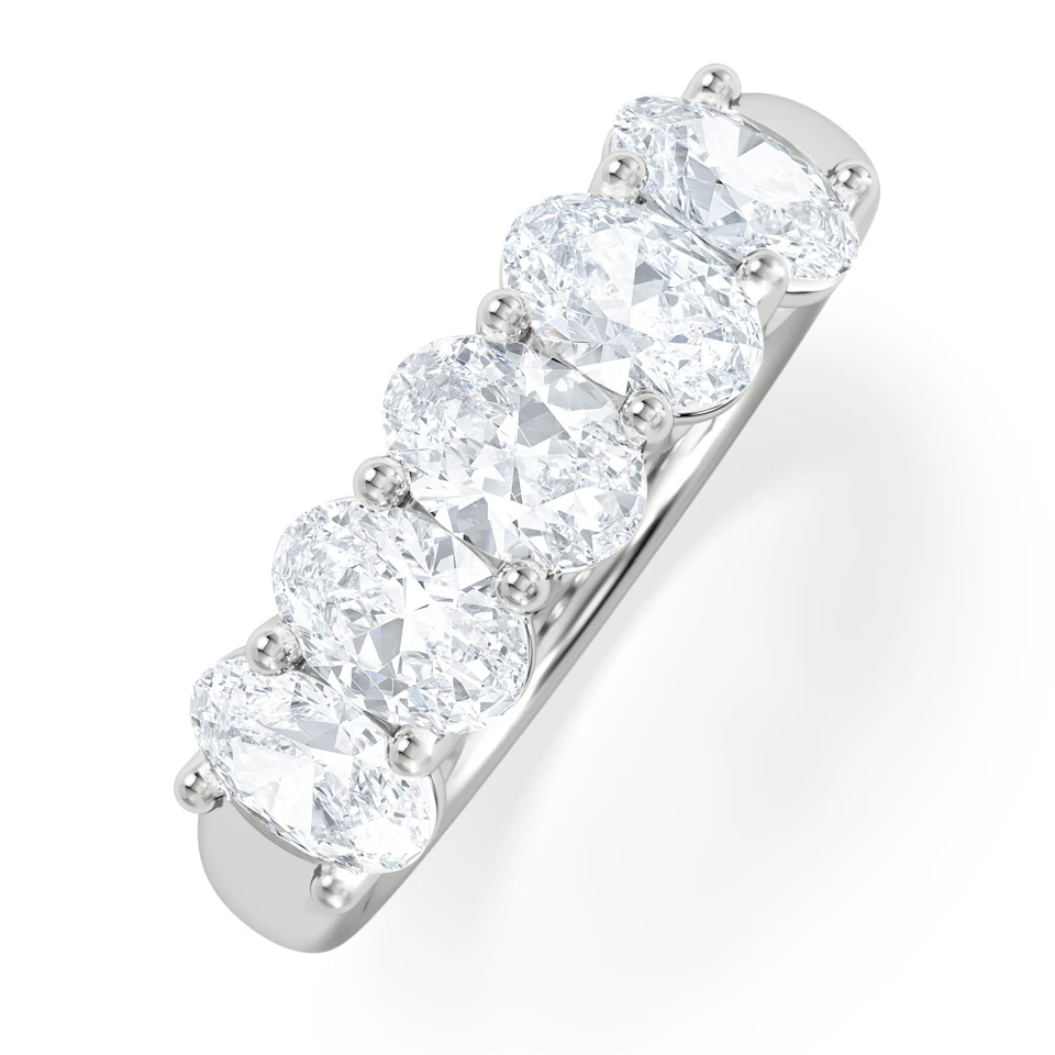 Unity 2.00ct Oval Cut Lab Diamond 5 Stone Ring in Platinum