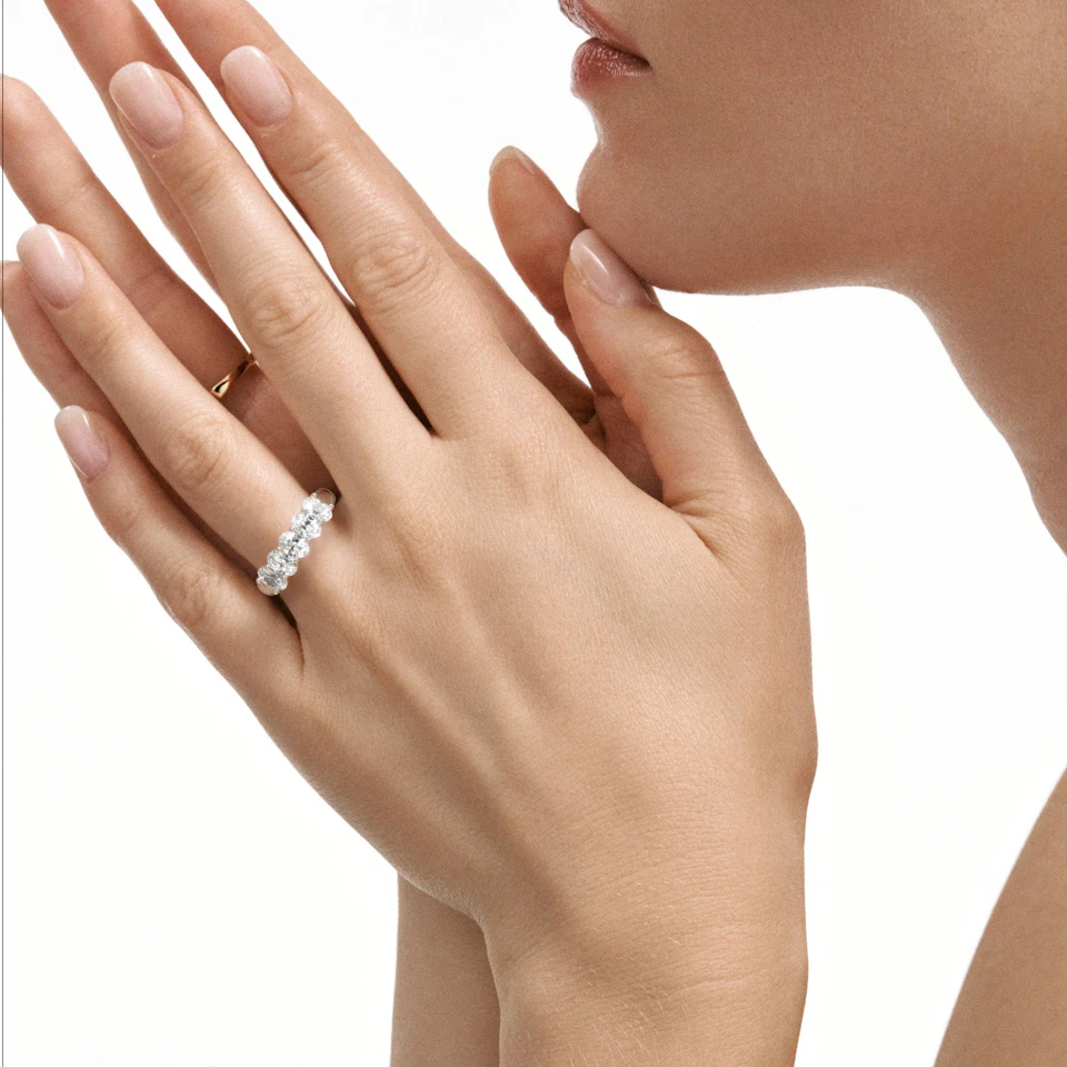 Unity 2.00ct Oval Cut Lab Diamond 5 Stone Ring in Platinum