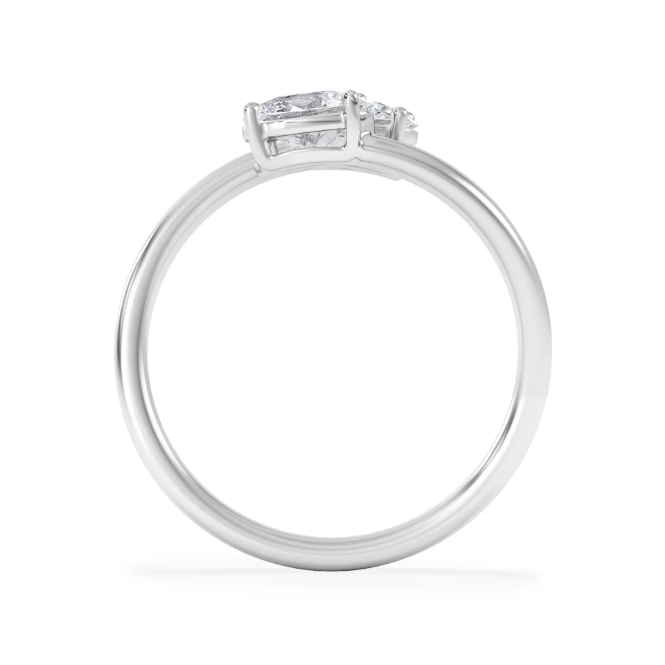Affinity 0.80ct Oval Cut Lab Diamond 2 Stone Ring in Platinum