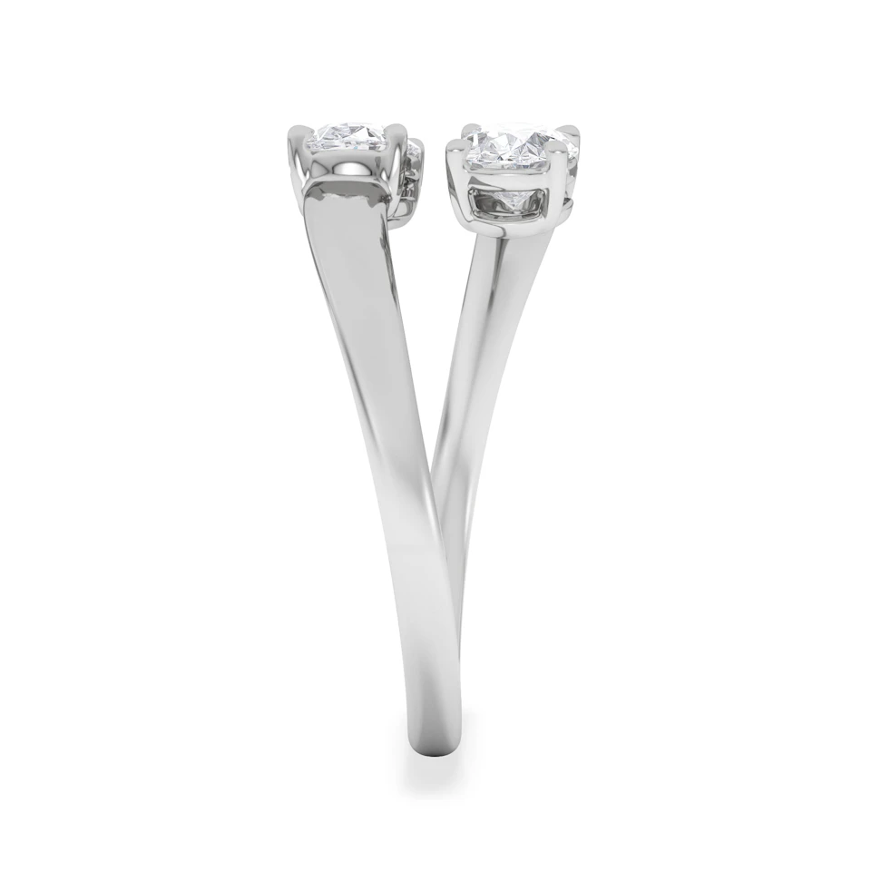 Affinity 0.80ct Oval Cut Lab Diamond 2 Stone Ring in Platinum