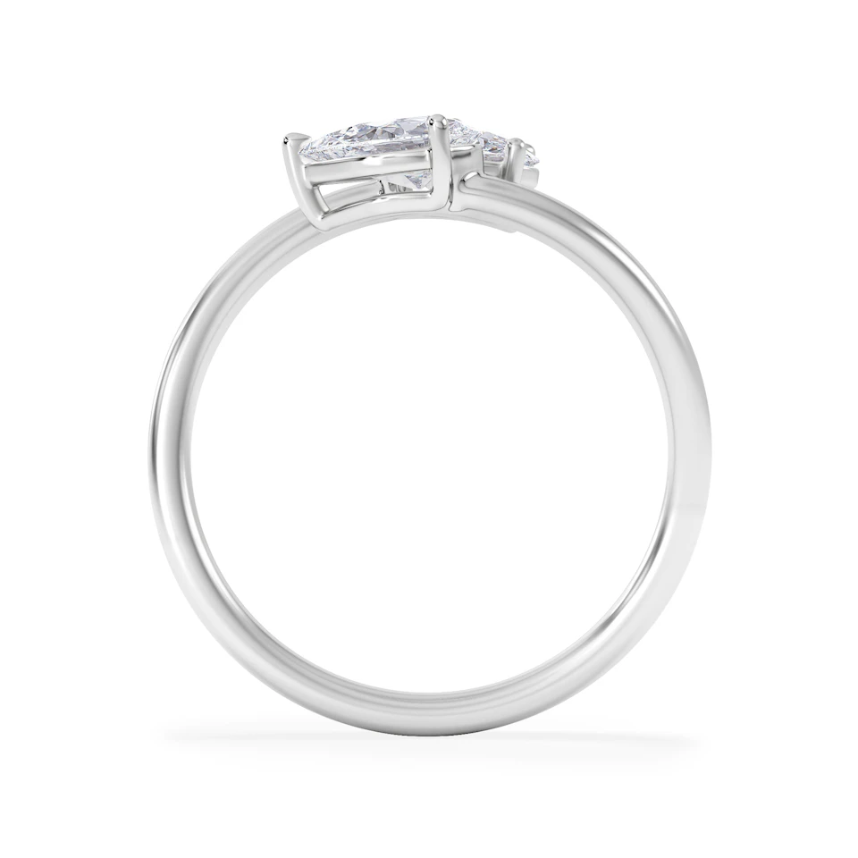 Affinity 0.80ct Oval and Pear Cut Lab Diamond 2 Stone Ring in Platinum