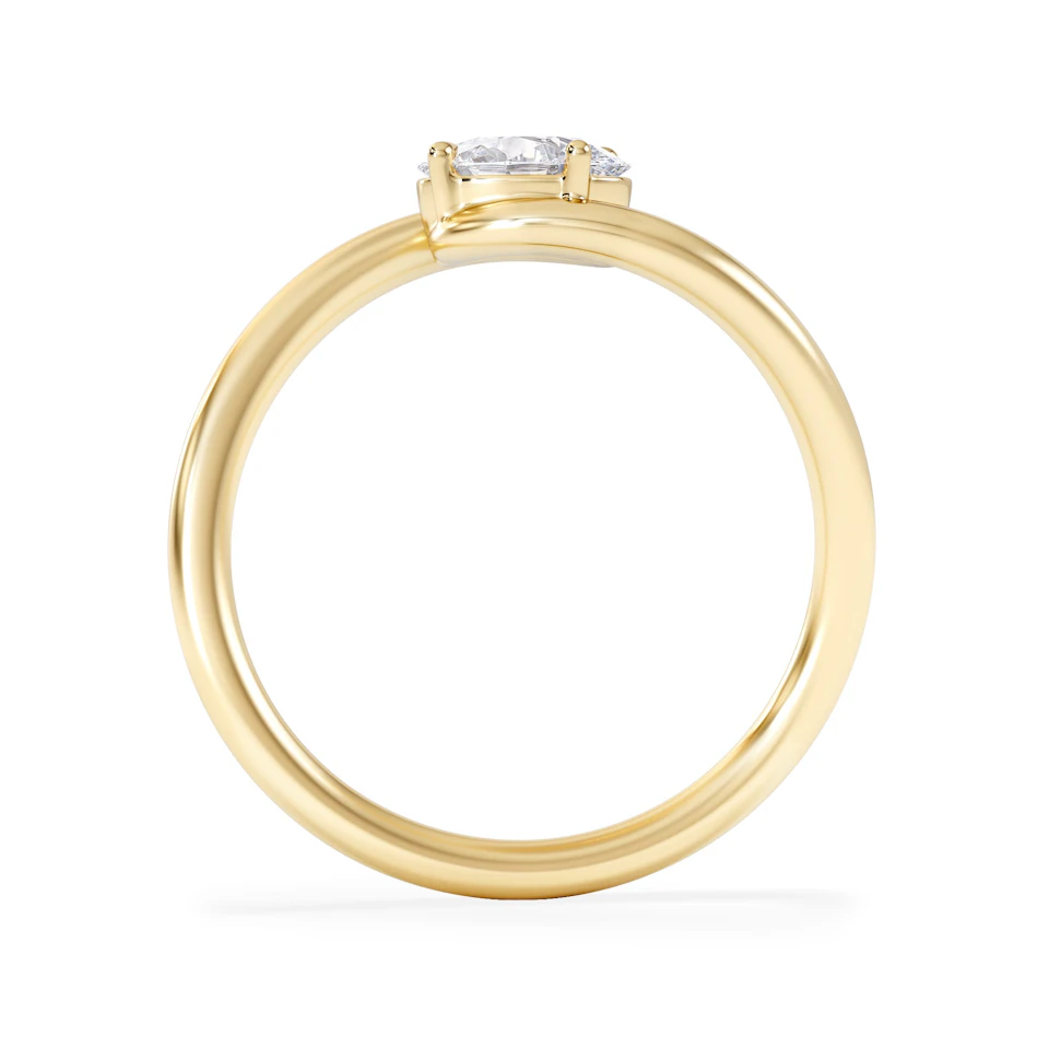 Affinity 0.50ct Oval Cut Lab Diamond Solitaire Engagement Ring in 18K Yellow Gold