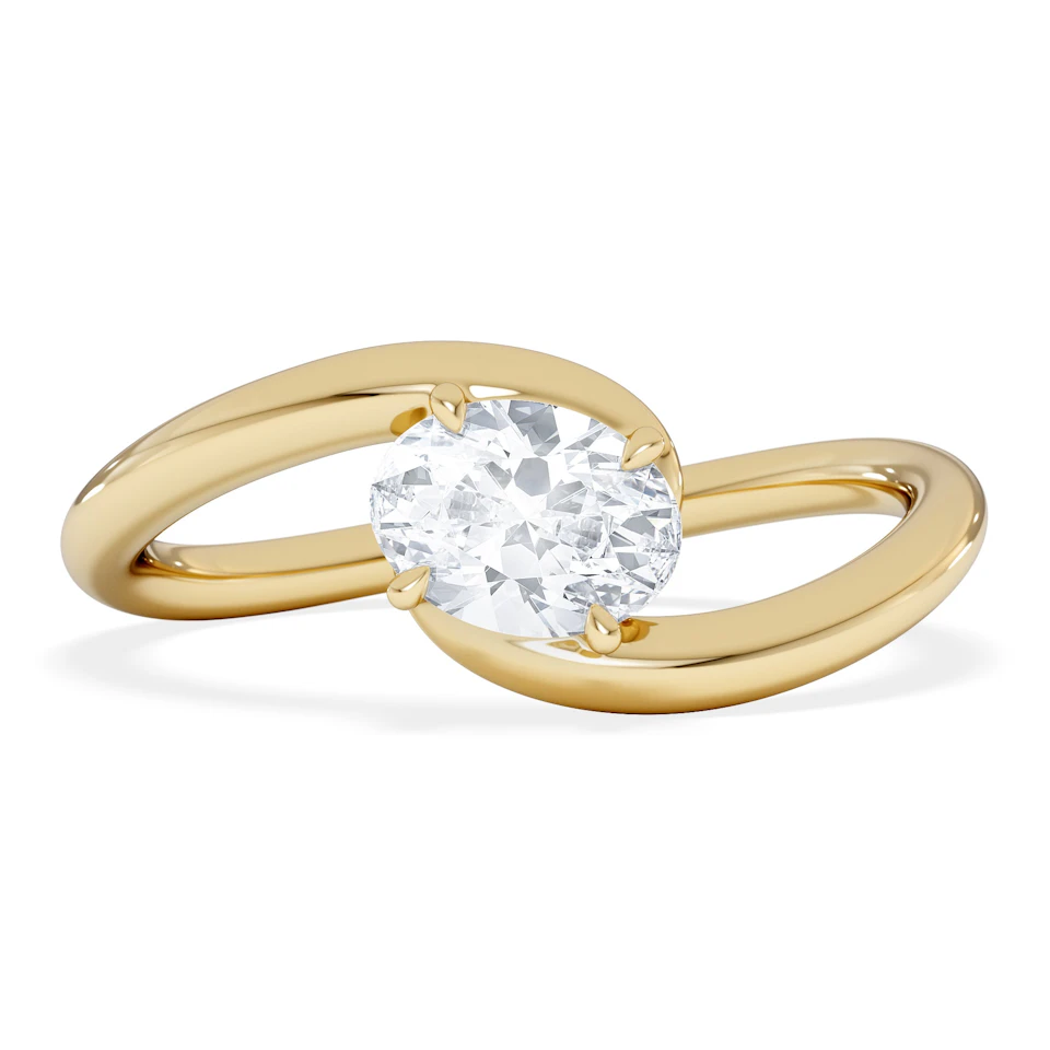 Affinity 0.50ct Oval Cut Lab Diamond Solitaire Engagement Ring in 18K Yellow Gold
