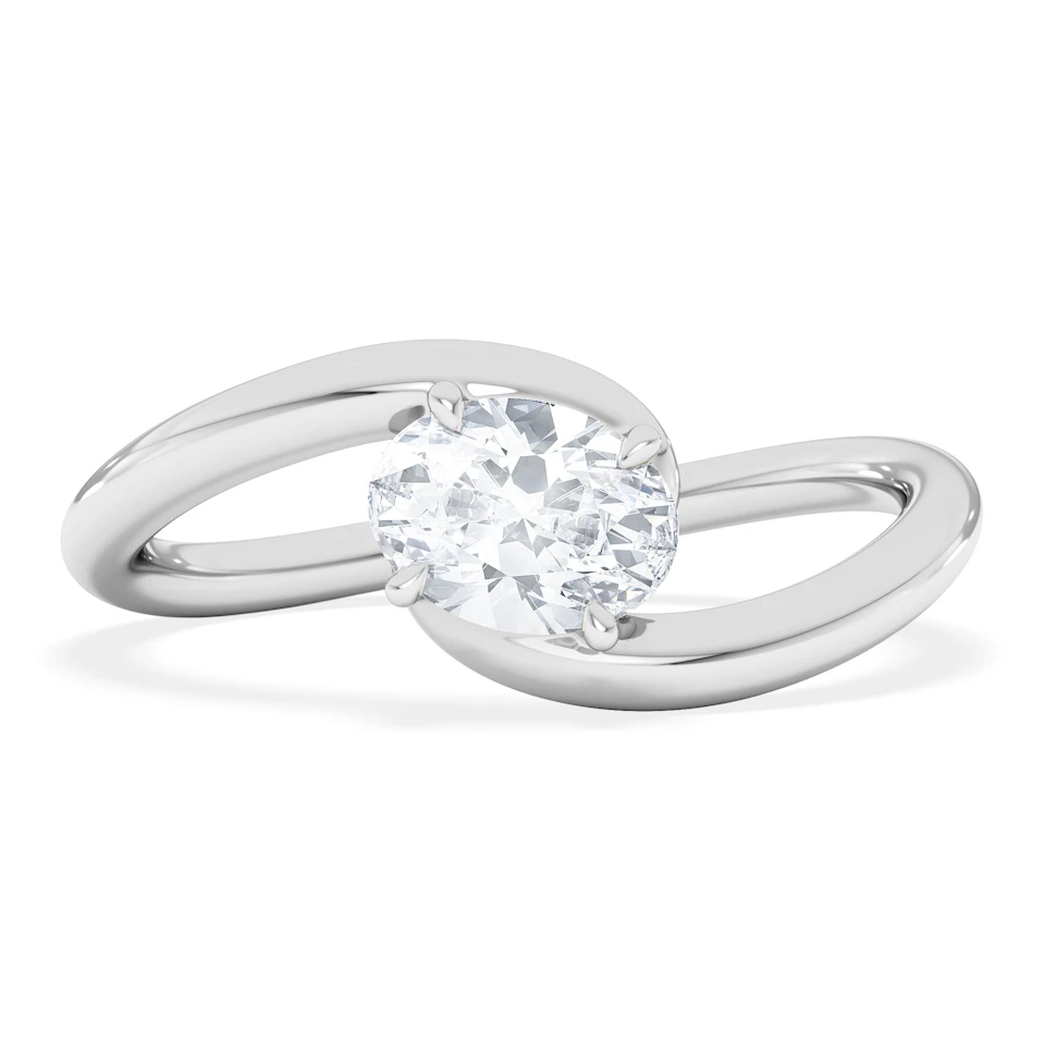 Affinity 0.50ct Oval Cut Lab Diamond Solitaire Engagement Ring in Platinum
