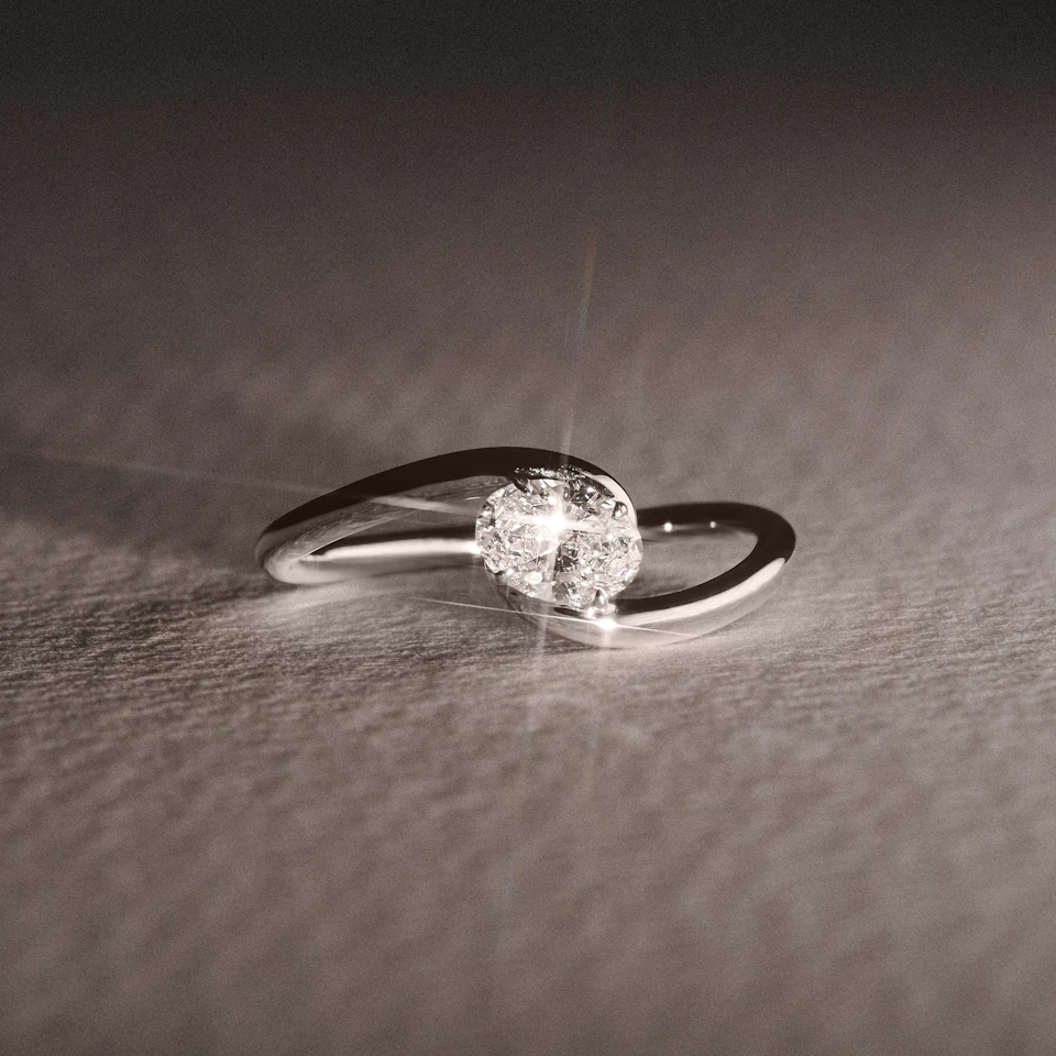 Affinity 0.50ct Oval Cut Lab Diamond Solitaire Engagement Ring in Platinum