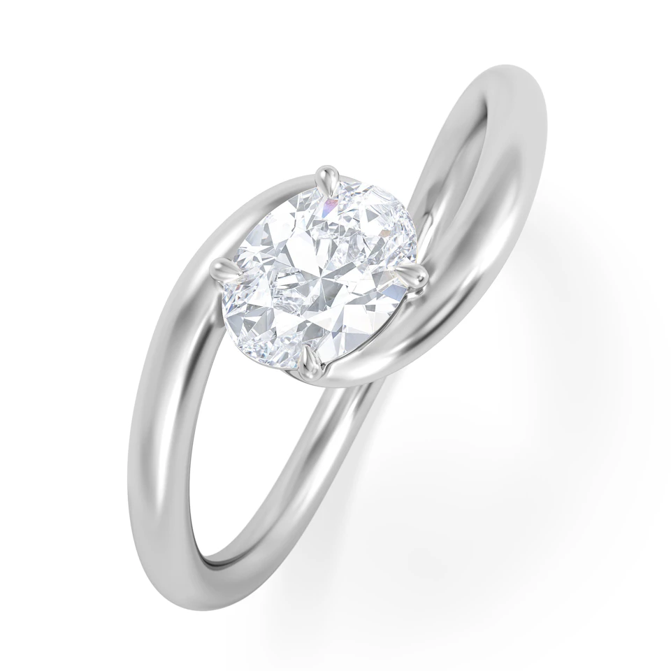 Affinity 0.50ct Oval Cut Lab Diamond Solitaire Engagement Ring in Platinum