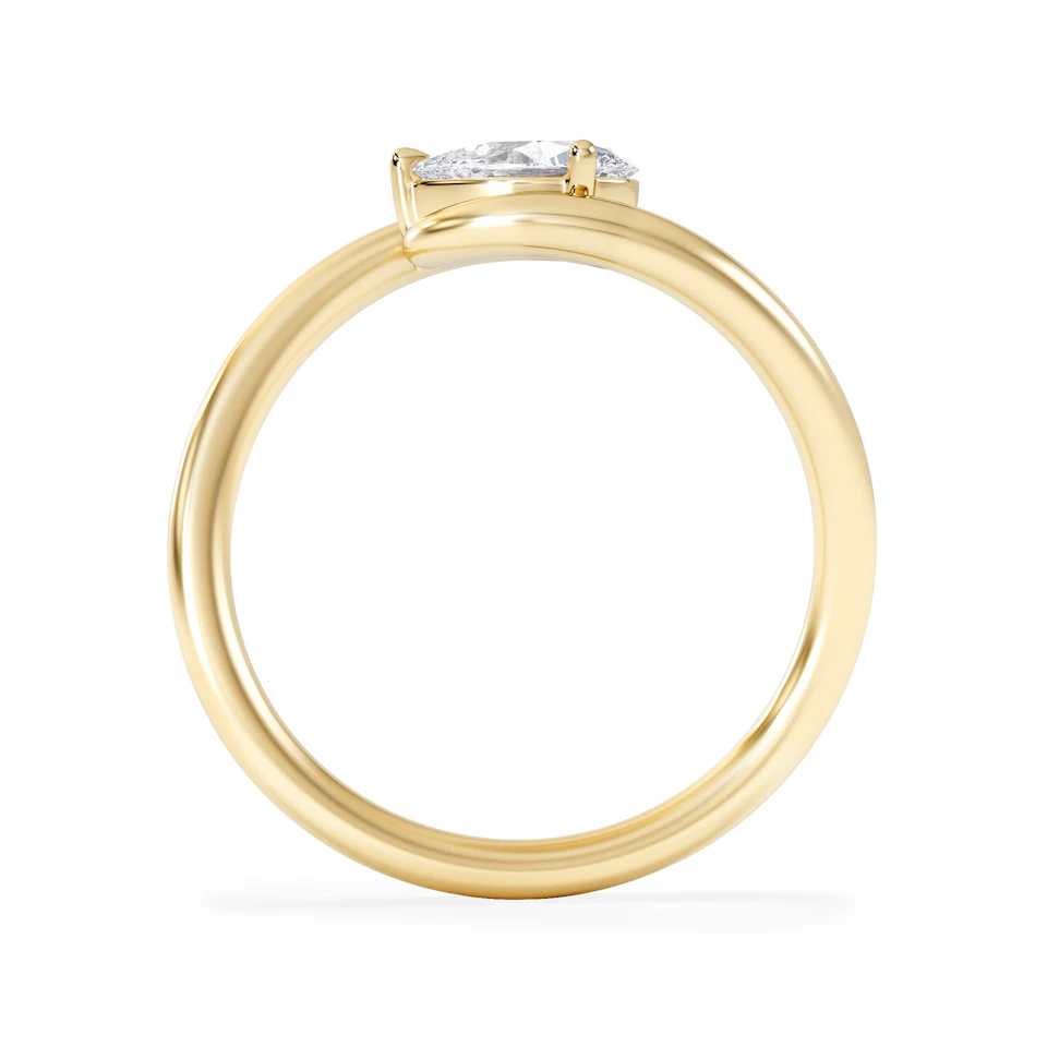 Affinity 0.50ct Pear Cut Lab Diamond Solitaire Engagement Ring in 18K Yellow Gold
