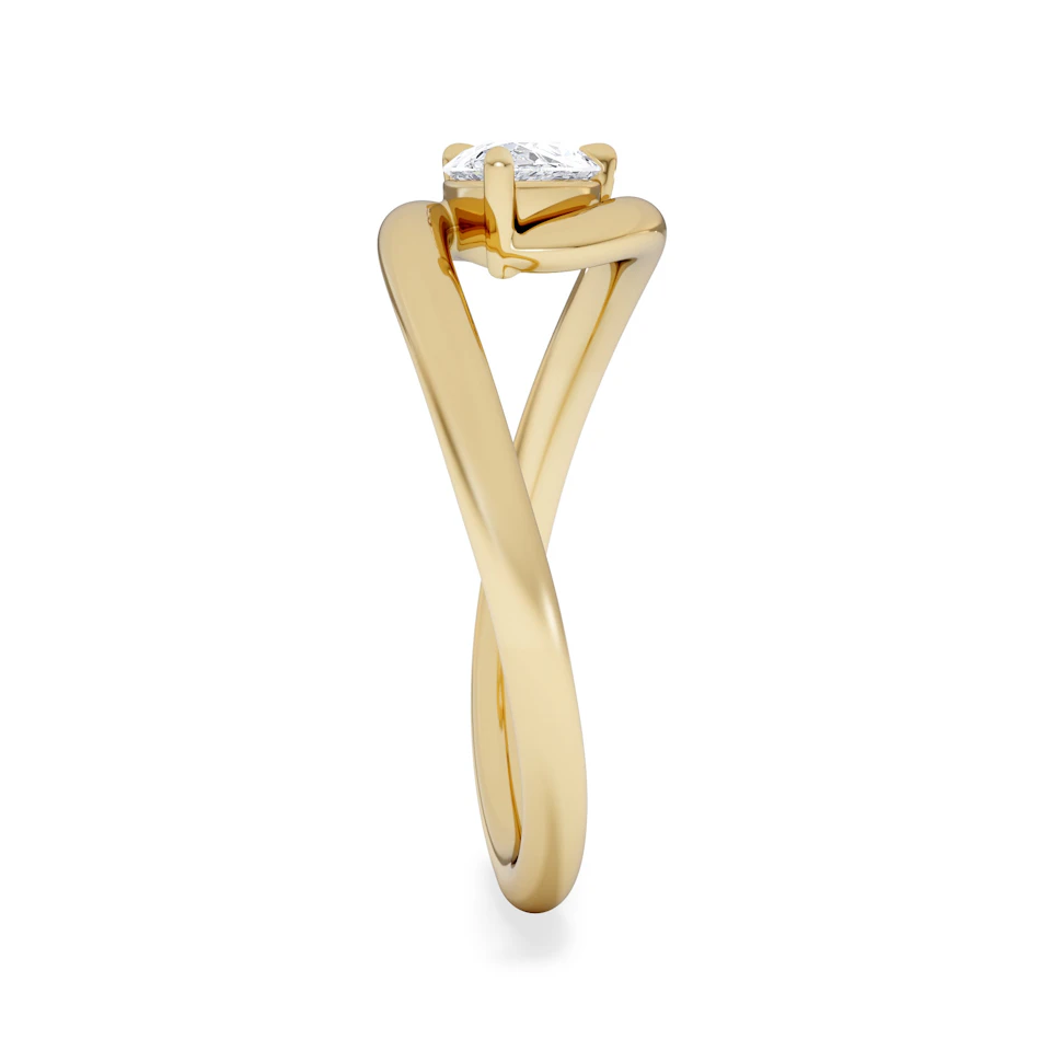 Affinity 0.50ct Pear Cut Lab Diamond Solitaire Engagement Ring in 18K Yellow Gold