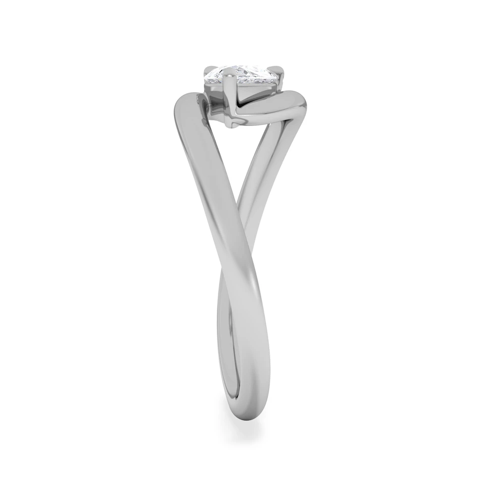 Affinity 0.50ct Pear Cut Lab Diamond Solitaire Engagement Ring in Platinum
