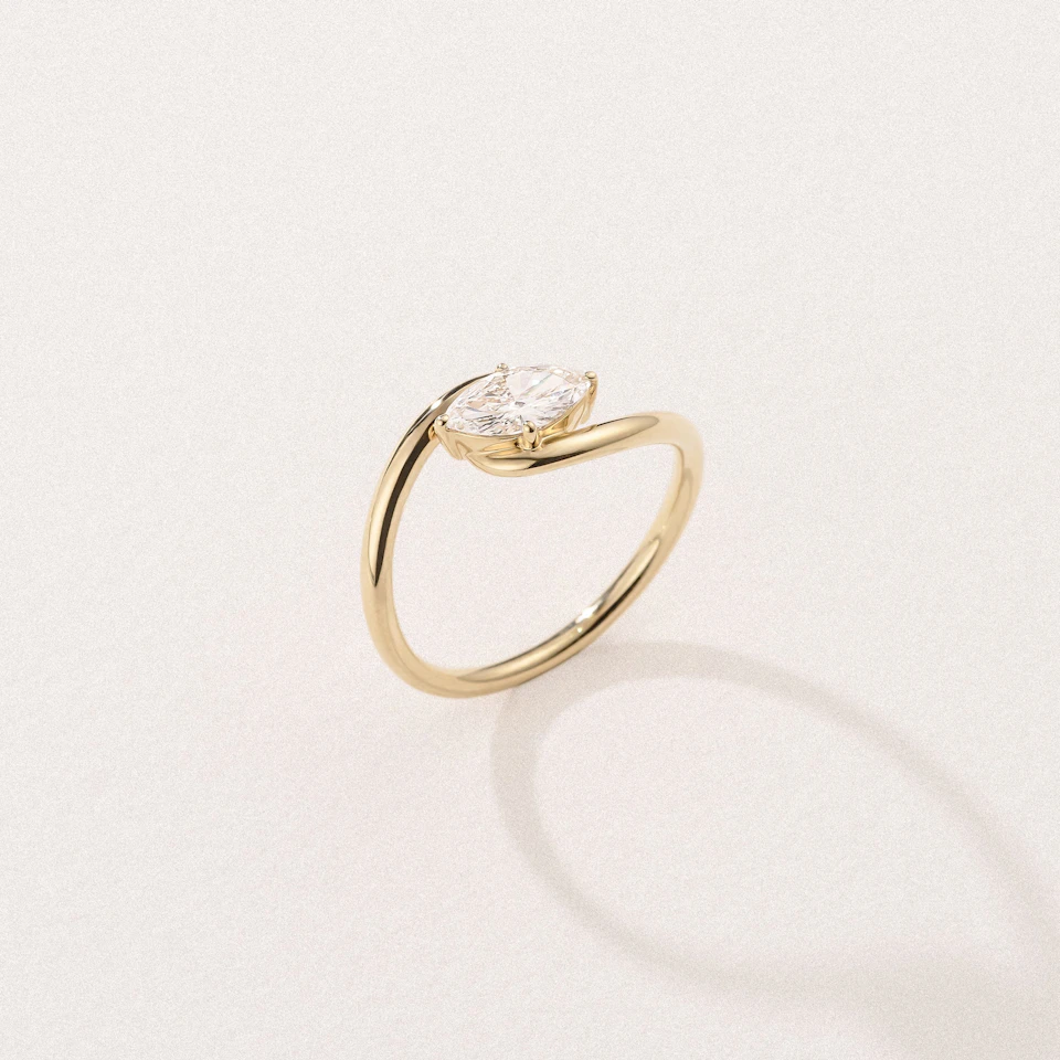 Affinity 0.50ct Marquise Cut Lab Diamond Solitaire Engagement Ring in 18K Yellow Gold