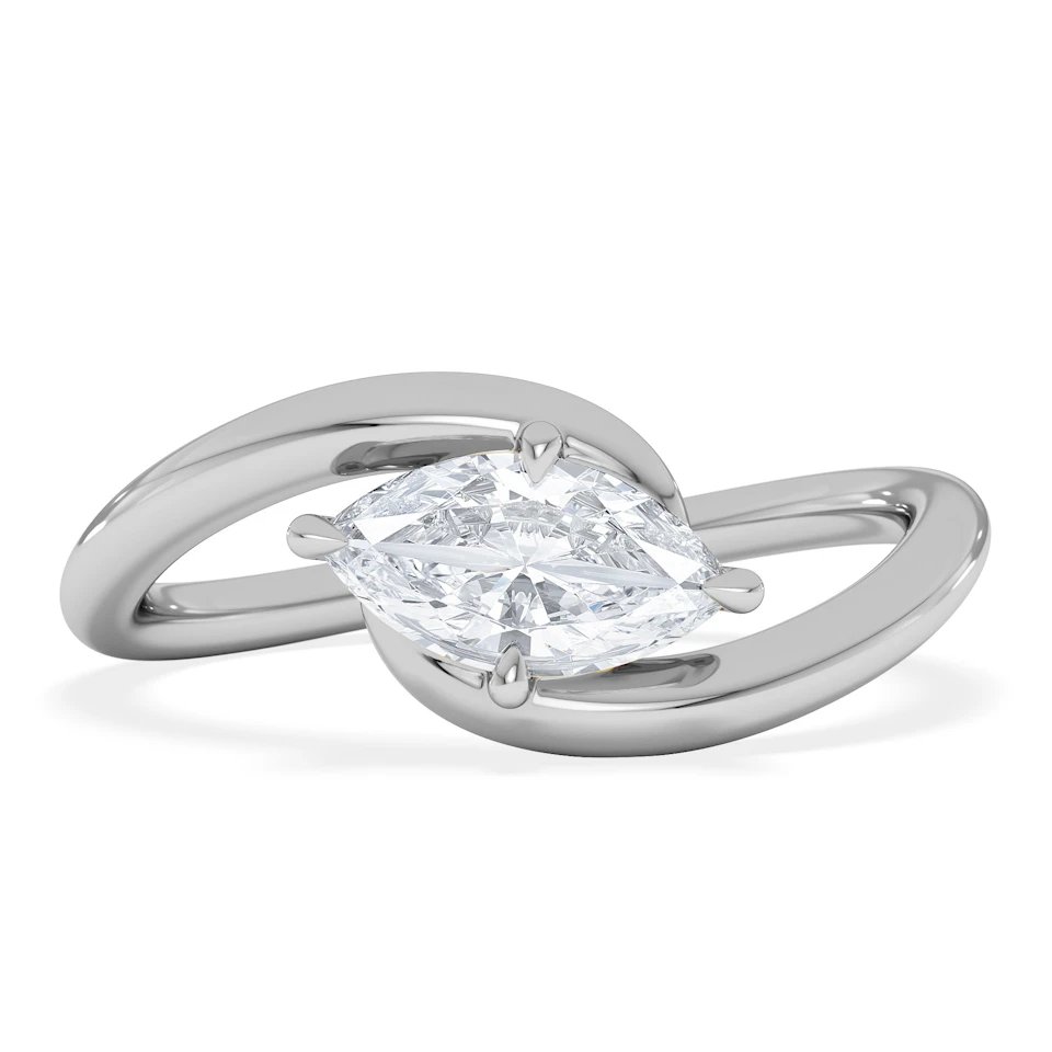 Affinity 0.50ct Marquise Cut Lab Diamond Solitaire Engagement Ring in Platinum