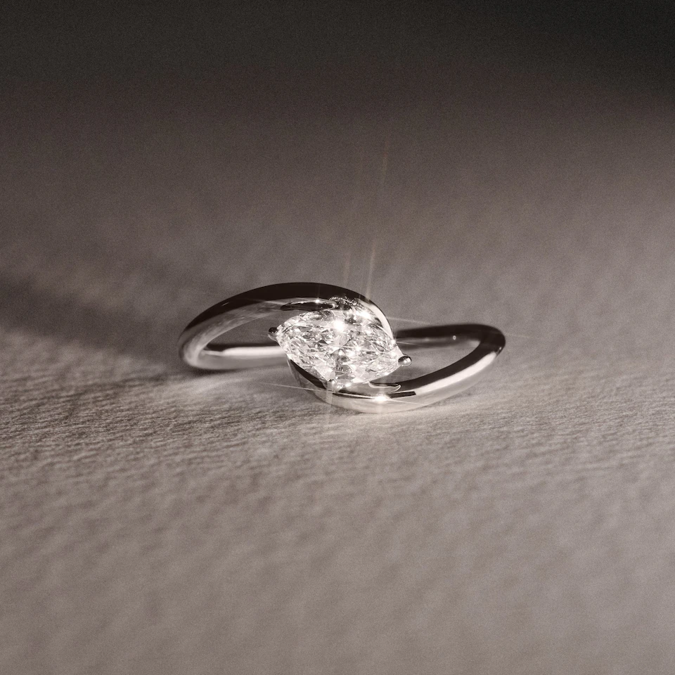 Affinity 0.50ct Marquise Cut Lab Diamond Solitaire Engagement Ring in Platinum