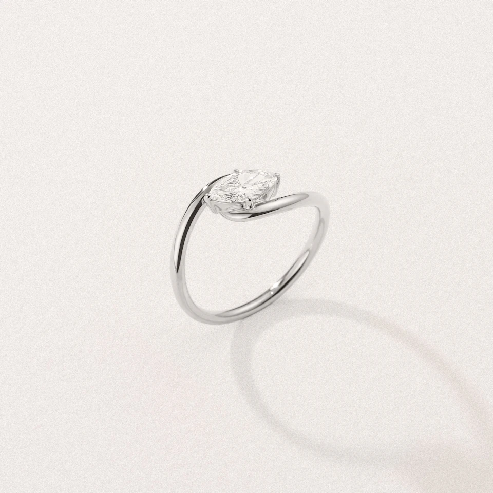 Affinity 0.50ct Marquise Cut Lab Diamond Solitaire Engagement Ring in Platinum