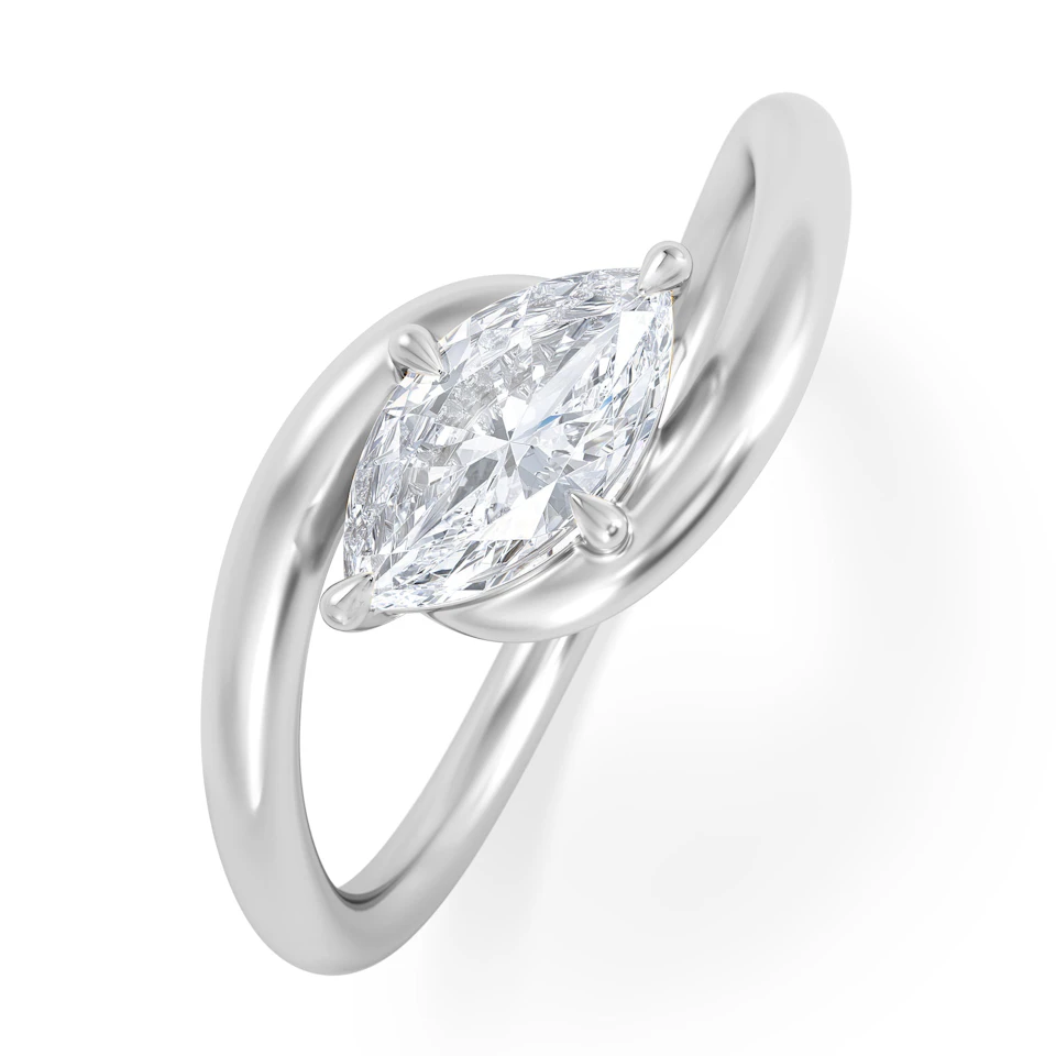 Affinity 0.50ct Marquise Cut Lab Diamond Solitaire Engagement Ring in Platinum