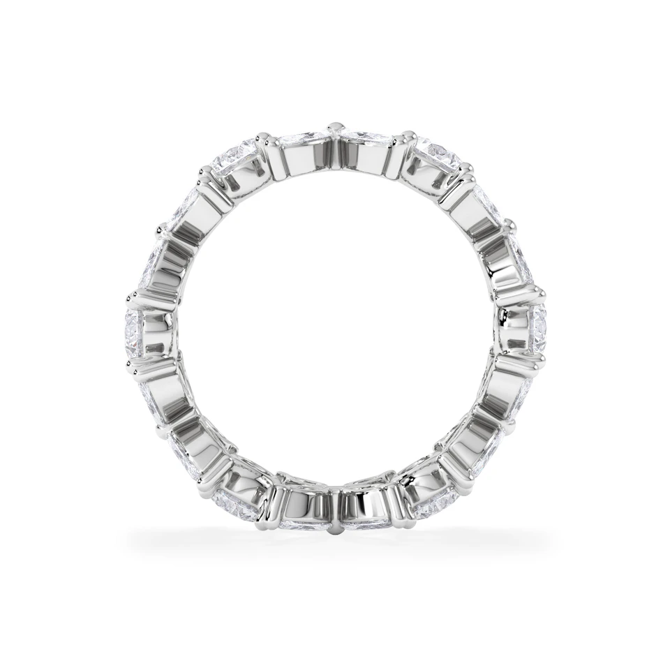 Luxe Floral 3.20ct Marquise and Round Cut Lab Diamond Eternity Ring in 18K White Gold