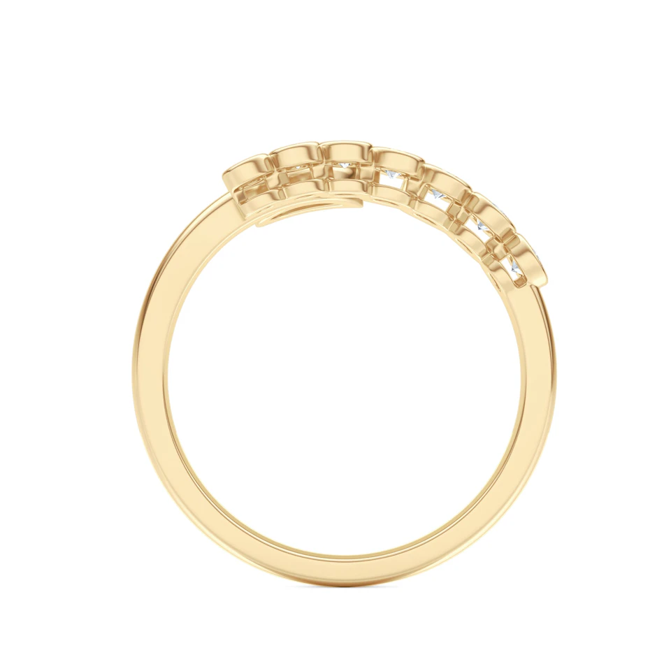 Skyline 0.45ct Pear and Round Cut Lab Diamond Ring in 14K Yellow Gold