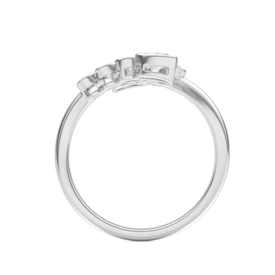 Skyline 0.70ct Pear and Round Cut Lab Diamond Ring in 14K White Gold