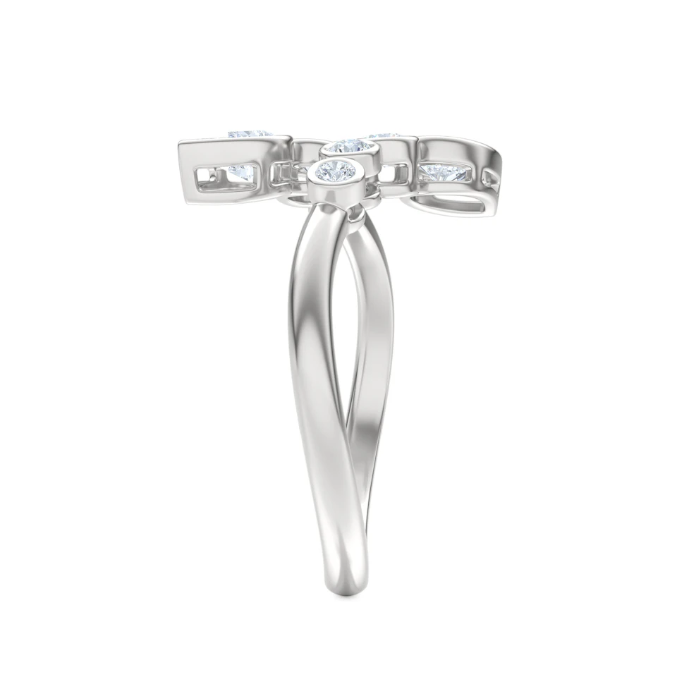 Skyline 0.70ct Pear and Round Cut Lab Diamond Ring in 14K White Gold