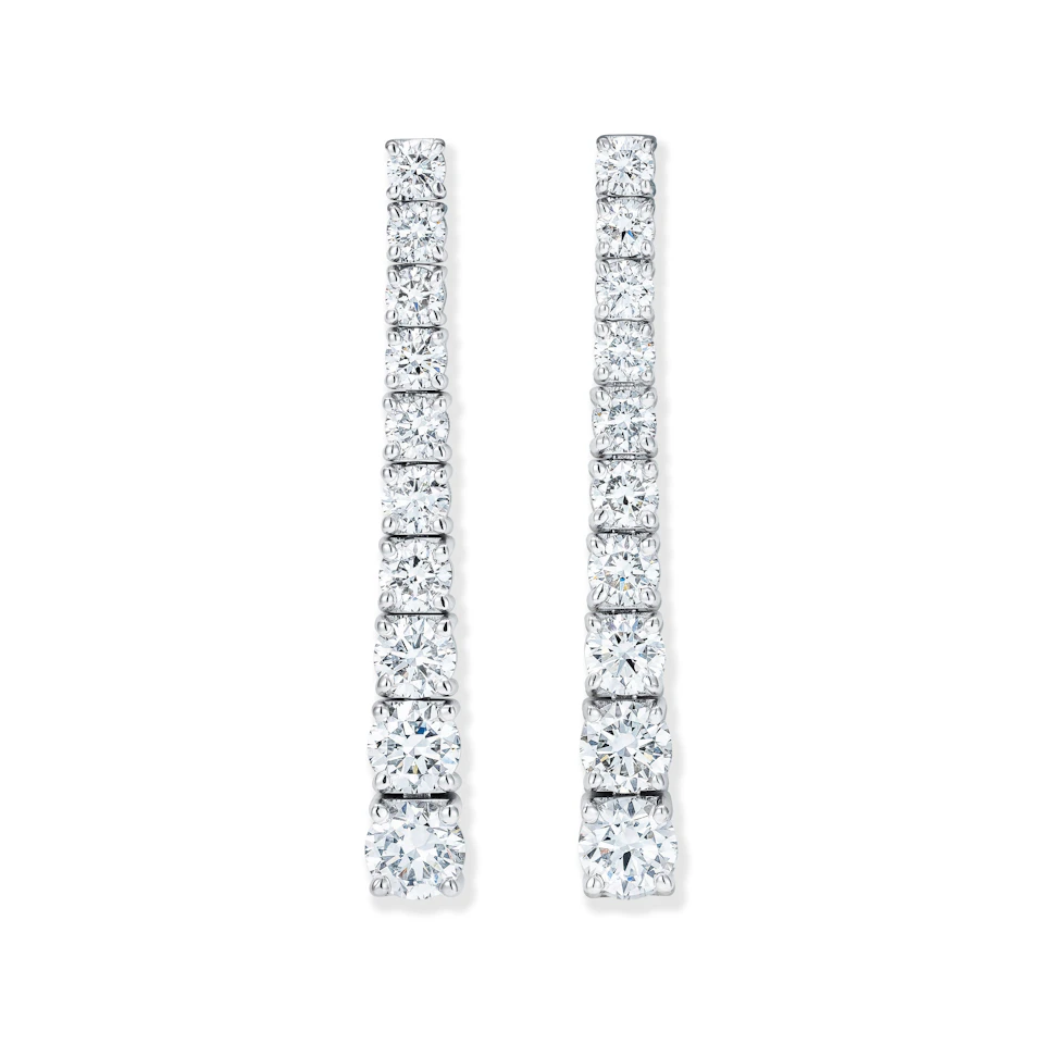 LUXE 5.00ct Lab Diamond Drop Earrings with IGI Certified Brilliant-Cut Diamonds in 18K White Gold,Round Face