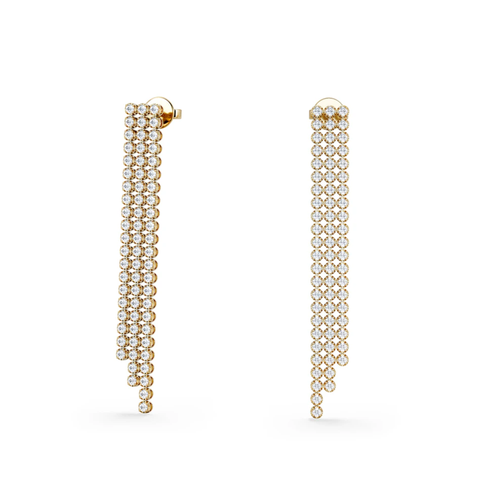 Soirée 1.75ct Round Cut Lab Diamond Drop Earrings in 18K Yellow Gold