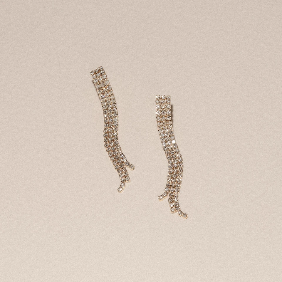 Soirée 1.75ct Round Cut Lab Diamond Drop Earrings in 18K Yellow Gold