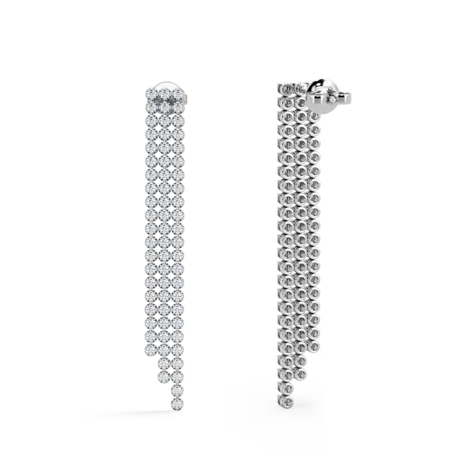 Soirée 1.75ct Round Cut Lab Diamond Drop Earrings in 18K White Gold