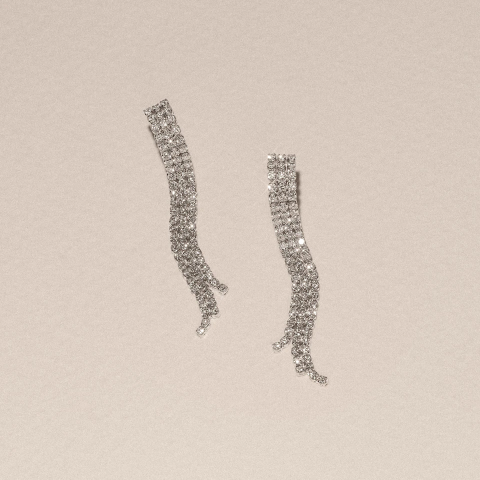 Soirée 1.75ct Round Cut Lab Diamond Drop Earrings in 18K White Gold
